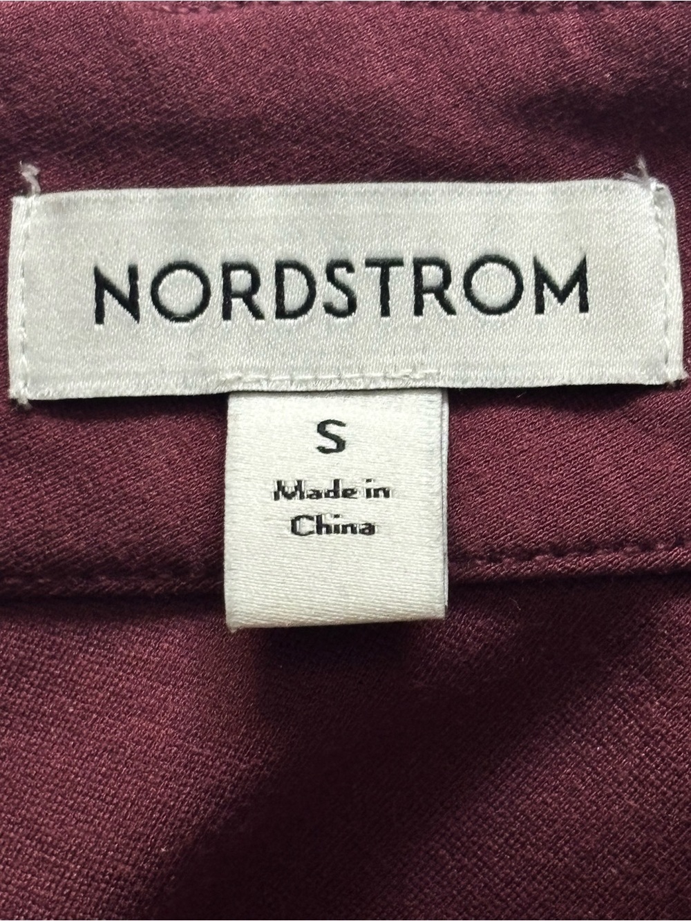 Nordstrom Burgundy Mock Neck Short Sleeve Maxi Dress Size S - Picture 5 of 6